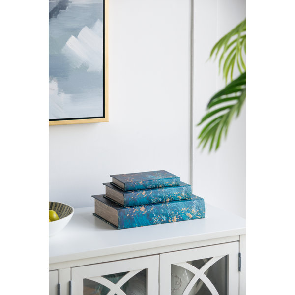 Everly Quinn 3 Piece Faux Leather Book Box Set Wayfair